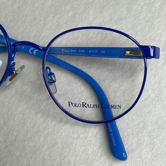 NEW Polo Ralph Lauren Blue Glasses with Case, Box, and Lens Cloth - Picture 6 of 15